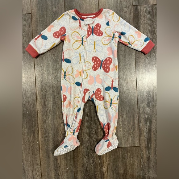 2 Carters Fleece Footed Sleepers - Picture 8 of 13